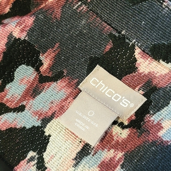 Chico's Spring Summer Floral Topper Blazer Coat Size US 4 / 6 (Small) - Picture 9 of 11